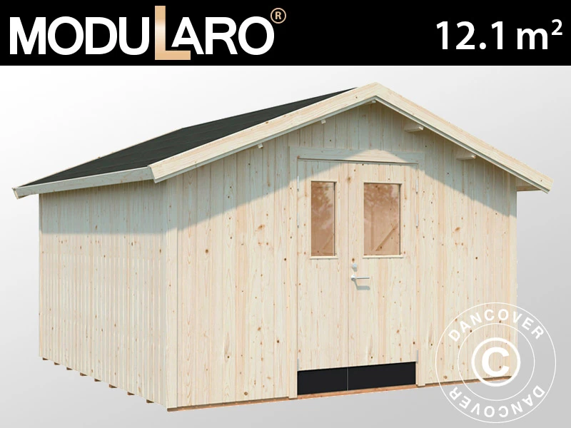 Abri En Bois, 3,48x3,54x2,59m, 12,1m², Naturel 1 Abri En Bois, 3,48x3,54x2,59m, 12,1m², Naturel