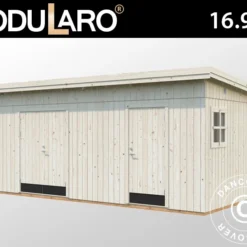 Abri En Bois, 5,61x3,3x2,59m, 16,9m², Naturel