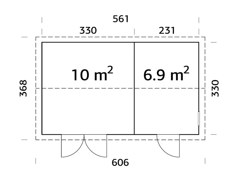 Abri En Bois, 5,61x3,3x2,61m, 16,9m², Naturel 5 Abri En Bois, 5,61x3,3x2,61m, 16,9m², Naturel – Image 5