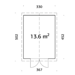 Abri En Bois, 3,3x4,52x2,96m, 13,6m², Naturel -Promos Jardin Natif Magasin wc192071 03