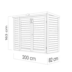 Abri En Bois Bertilo Multibox3, 2x0,82x1,63m, 1,6m², Naturel -Promos Jardin Natif Magasin wc201000 09