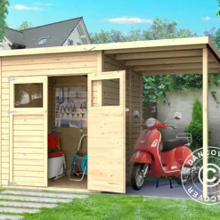 Abri En Bois Avec Surplomb, Bertilo Amrum 2 Plus, 3,23x1,8x2,1m