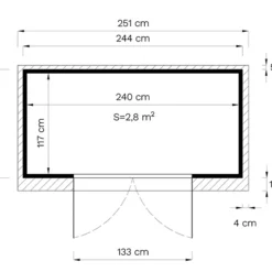 Abri En Bois, Bertilo Timmo 2, 2,44x1,21x2,11m -Promos Jardin Natif Magasin wc201140 053