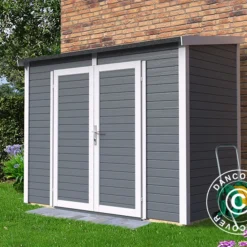 Abri En Bois, Bertilo Timmo 2, 2,44x1,21x2,11m, Anthracite 12 Abri En Bois, Bertilo Timmo 2, 2,44x1,21x2,11m, Anthracite -Promos Jardin Natif Magasin wc201141 02