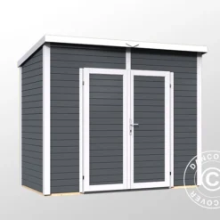 Abri En Bois, Bertilo Timmo 2, 2,44x1,21x2,11m, Anthracite 15 Abri En Bois, Bertilo Timmo 2, 2,44x1,21x2,11m, Anthracite -Promos Jardin Natif Magasin wc201141 04