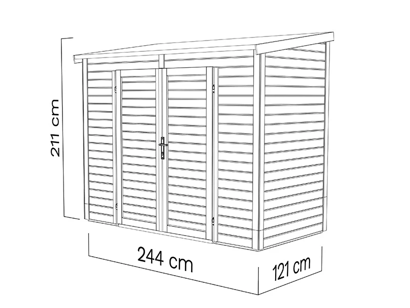 Abri En Bois, Bertilo Timmo 2, 2,44x1,21x2,11m, Anthracite 8 Abri En Bois, Bertilo Timmo 2, 2,44x1,21x2,11m, Anthracite – Image 8