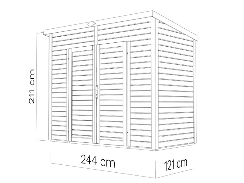 Abri En Bois, Bertilo Timmo 2, 2,44x1,21x2,11m, Anthracite 9 Abri En Bois, Bertilo Timmo 2, 2,44x1,21x2,11m, Anthracite – Image 9