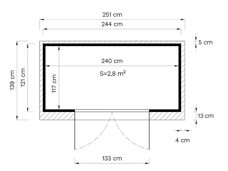 Abri En Bois, Bertilo Timmo 2, 2,44x1,21x2,11m, Anthracite 10 Abri En Bois, Bertilo Timmo 2, 2,44x1,21x2,11m, Anthracite – Image 10