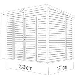 Abri En Bois, Bertilo Timmo 4, 2,39x1,81x2,1m, Anthracite -Promos Jardin Natif Magasin wc201151 051
