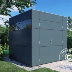 Abri En Bois, Bertilo HPL 1, 2,3x2,28x2,3m, Anthracite/Gris -Promos Jardin Natif Magasin wc201161 013