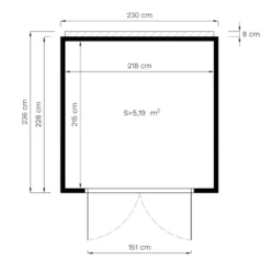 Abri En Bois, Bertilo HPL 1, 2,3x2,28x2,3m, Anthracite/Gris -Promos Jardin Natif Magasin wc201161 052