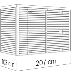 Abri à Vélo, Bertilo Box Bike, 2,07x1,03x1,43m, Anthracite -Promos Jardin Natif Magasin wc201181 091