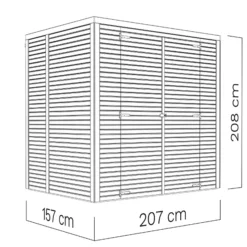 Abri En Bois, Bertilo Cubico 2, 2,07x1,57x2,08m, Naturel -Promos Jardin Natif Magasin wc201230 098