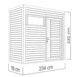 Abri En Bois, Bertilo Cubus 1, 2,34x1,15x2,32m, Gris -Promos Jardin Natif Magasin wc201271 098