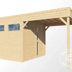 Abri En Bois Avec Surplomb, Bertilo Cubus 2L, 4,49x2,34x2,32m, Naturel -Promos Jardin Natif Magasin wc201290 03