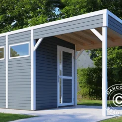 Abri En Bois Avec Surplomb, Bertilo Cubus 2L, 4,49x2,34x2,32m, Gris