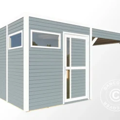 Abri En Bois Avec Surplomb, Bertilo Cubus 2L, 4,49x2,34x2,32m, Gris -Promos Jardin Natif Magasin wc201291 02