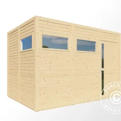 Abri En Bois, Bertilo Cubus 3, 3,37x2,34x2,32m, Naturel -Promos Jardin Natif Magasin wc201310 02