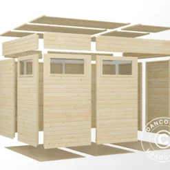 Abri En Bois, Bertilo Cubus 3, 3,37x2,34x2,32m, Naturel -Promos Jardin Natif Magasin wc201310 03
