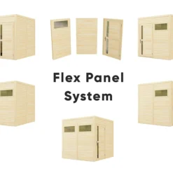 Abri En Bois, Bertilo Cubus 3, 3,37x2,34x2,32m, Naturel -Promos Jardin Natif Magasin wc201310 05