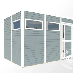 Abri En Bois, Bertilo Cubus 3, 3,37x2,34x2,32m, Gris -Promos Jardin Natif Magasin wc201311 02