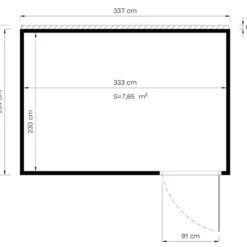 Abri En Bois, Bertilo Cubus 3, 3,37x2,34x2,32m, Gris -Promos Jardin Natif Magasin wc201311 099